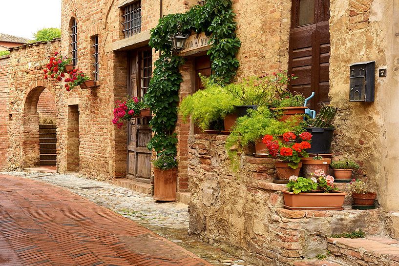 Mediterrane Gasse - Certaldo in der Toskana von Reiner Würz / RWFotoArt