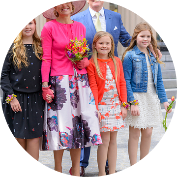 De Koninklijke familie poseert tijdens Koningsdag 2016 in Zwolle van Sjoerd van der Wal Fotografie