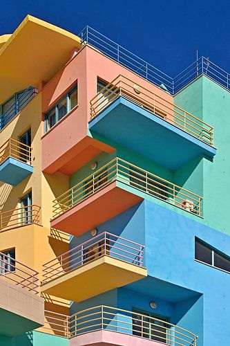 Colourful architecture in the Albufeira Marina