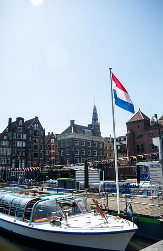 View of the canal in Amsterdam, Holland.