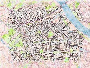 Kaart van Spijkenisse in de stijl 'Soothing Spring' van Maporia