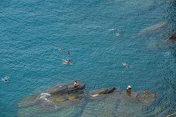 Swimming in the sea van Lima Fotografie