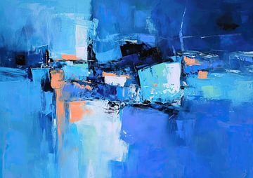 Abstraktes Blau | Kühles Tiefenecho von Kunst Laune