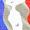 French identity with flag and bubble wrap by Ruben van Gogh - smartphoneart