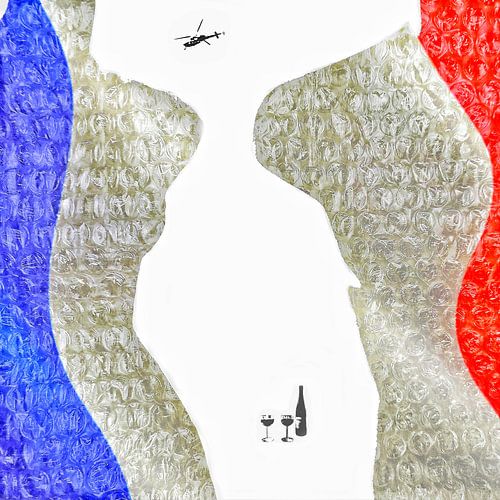 Franse identiteit met vlag en bubbelplastic