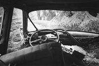 Verlaten klassieke auto op Zweeds autokerkhof
