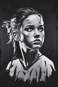 Zwart-wit portret vrouw gezicht van Imperial Art House