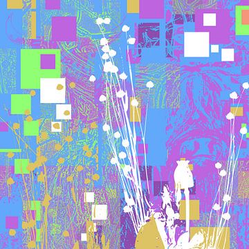 Collage kleur abstract van Emiel de Lange