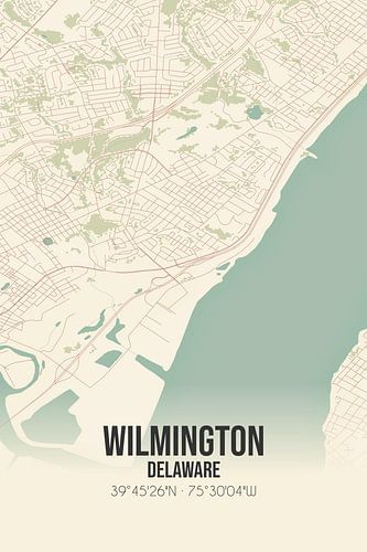 Alte Karte von Wilmington (Delaware), USA.