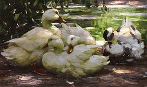 Enten am Ufer, ALEXANDER KOESTER, Ca. 1910