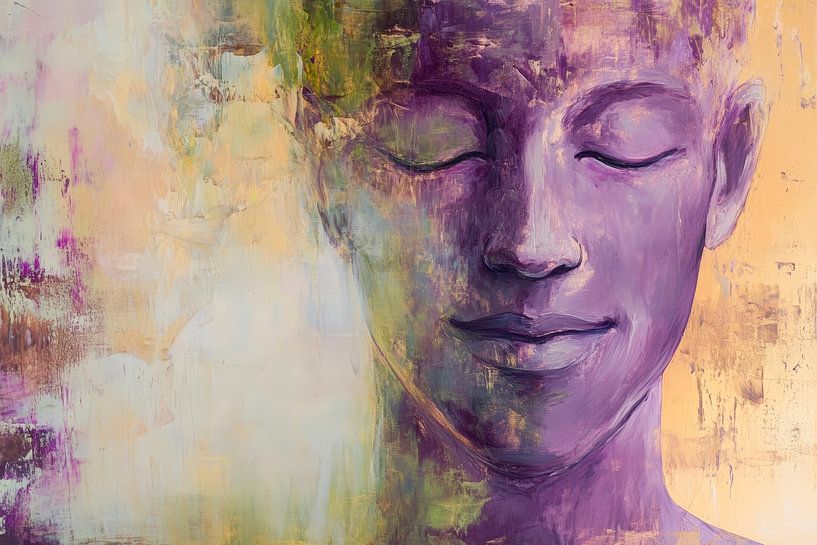 Smiling portrait in soft colours by Poster Art Shop