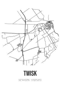 Twisk (Noord-Holland) | Landkaart | Zwart-wit van Rezona