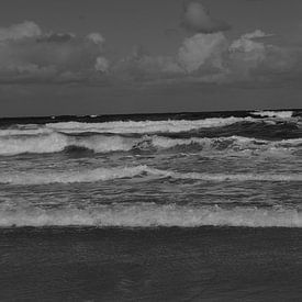 Brekende golven zwart/wit von Henk van der Sloot