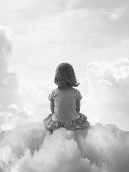 Petite fille dans les nuages par Mijke Konijn