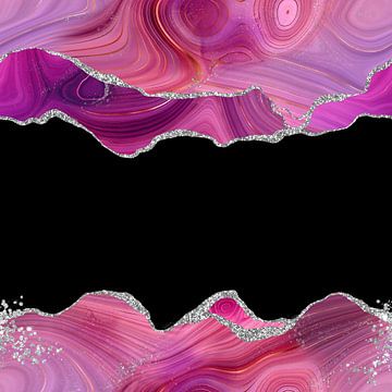 Magenta & Silver Agate Texture 03 by Aloke Design