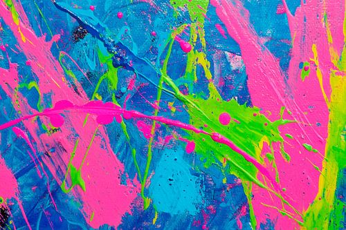 Kleurenexplosie op blauw - Abstract