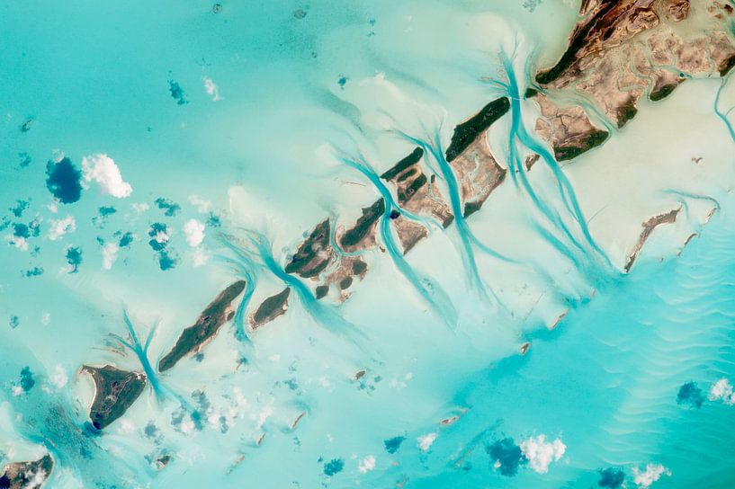 Bahamas Great Exuma Island, foto vanuit de ruimte van Moondancer .