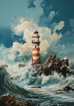 Lighthouse Poster Maritime Sea Art Print by Niklas Maximilian