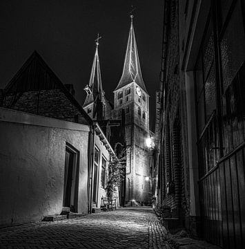 Mountain church Deventer Black/white by Wouter Van der Zwan