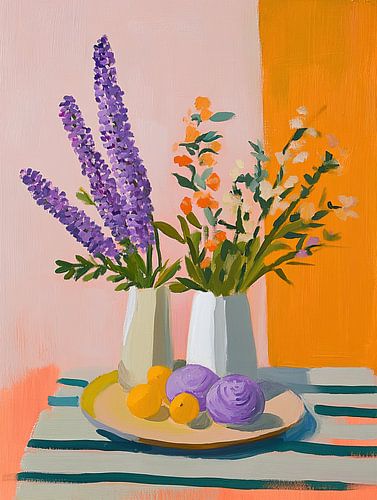 Purple Flowers by Eye catching paintings