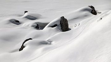 Skisporen in de sneeuw - Sextener Dolomieten - Südtirol - Italië