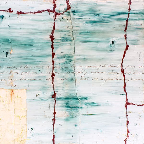 Zwischen den Zeilen – Fragmente aus Licht, Textur und Erinnerung auf verwundeter Fläche von Klaus Tesching - Art-AI