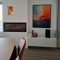 Klantfoto: Vurige Horizon van Maarten Knops, op canvas