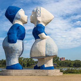 The Kissing Couple in Amsterdam Netherlands by Marga Vroom