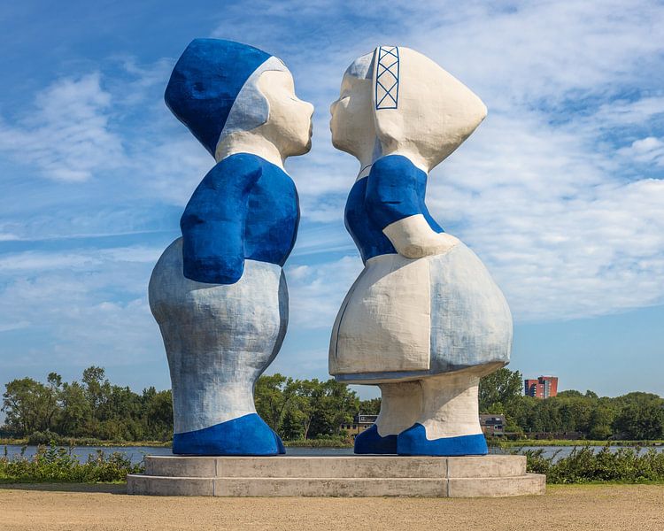 The Kissing Couple in Amsterdam Netherlands by Marga Vroom