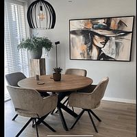 Kundenfoto: Frau mit Hut von Schwarzer Kaffee, auf Leinwand