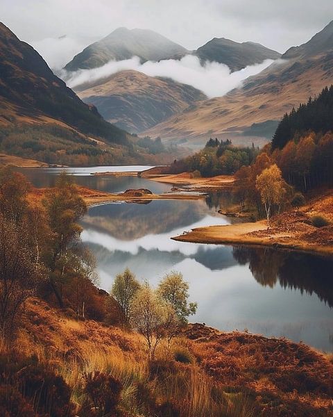 Bergsilhouette im Abendglanz von fernlichtsicht