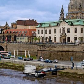 Les rives de l'Elbe à Dresde sur Leopold Brix