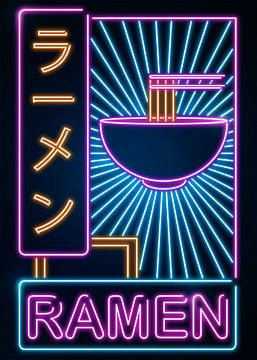 Retro Ramen Bord van Steven Kingsbury