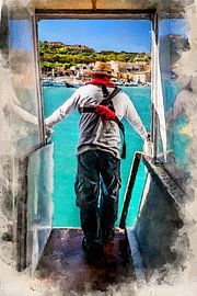 Malta Gozo city watercolor painting #malta