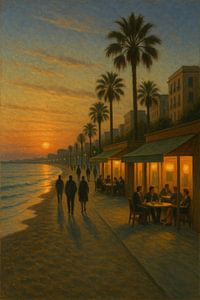 Sonnenuntergang in Barceloneta - Abendstimmung am Mittelmeerufer