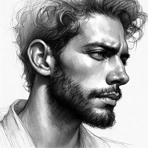 Man Europa  zwart wit getekend  5