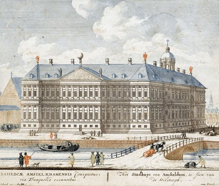 Jan van Call (I), Ansicht des Rathauses von Amsterdam von der Singel aus, Jan van Call (I), 1675 - 1 von Atelier Liesjes
