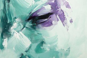 Oog in Abstracte Turquoise Beweging van Eva Lee
