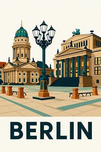 Gendarmenmarkt Berlijn – Klassieke architectuur in posterlook