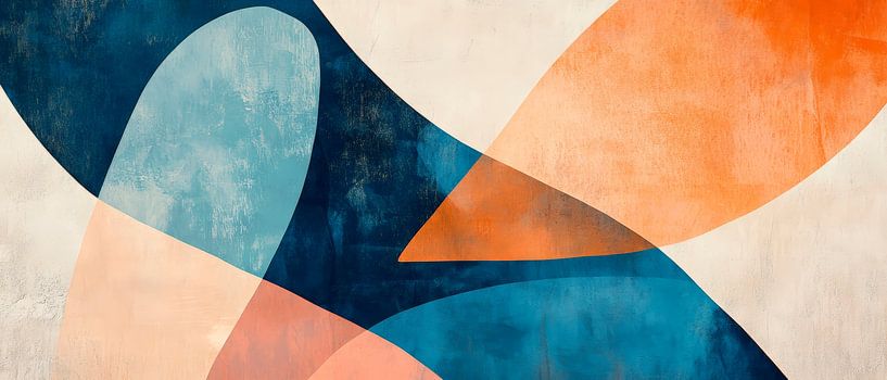 Kleurrijk vormenspel op een zachte achtergrond van Poster Art Shop