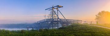 Panorama zonsopkomst bij Schildjer Tilbat, De Paauwen, Groningen van Henk Meijer Photography