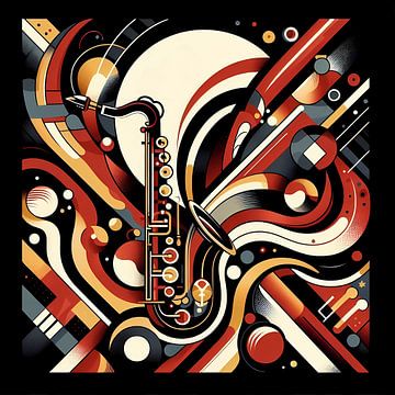 Saxofoon art deco van Tatjana Korneeva