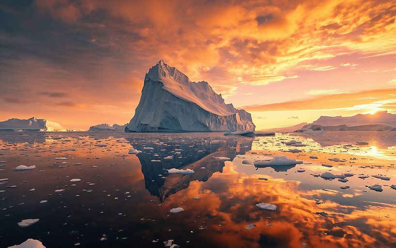 Eismeer von fernlichtsicht
