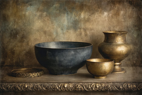 Ceramics – A Striking Still Life in Blue and Gold