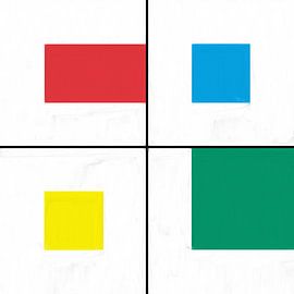 Geometrische vormen in rood blauw geel groen