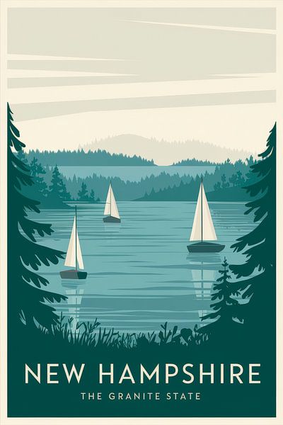 New Hampshire Vintage Travel Poster von Poster Art Shop