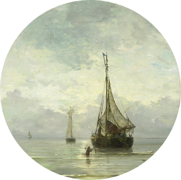 Schilderij Kalme zee van kunstenaar Mesdag | Schepen schilderijen