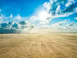 Zandstorm op het strand van Sankt Peter-Ording van Animaflora PicsStock