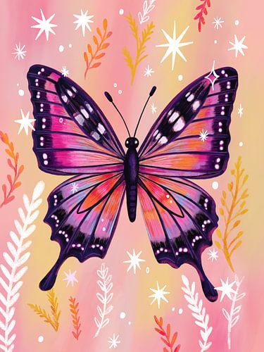 Bunter Schmetterling Natur Illustration von Aniet Illustration