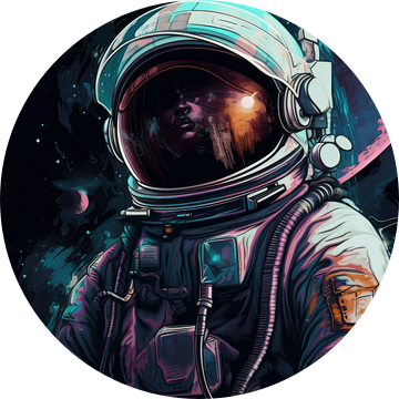 Astronaut Portrait van Digitale Schilderijen